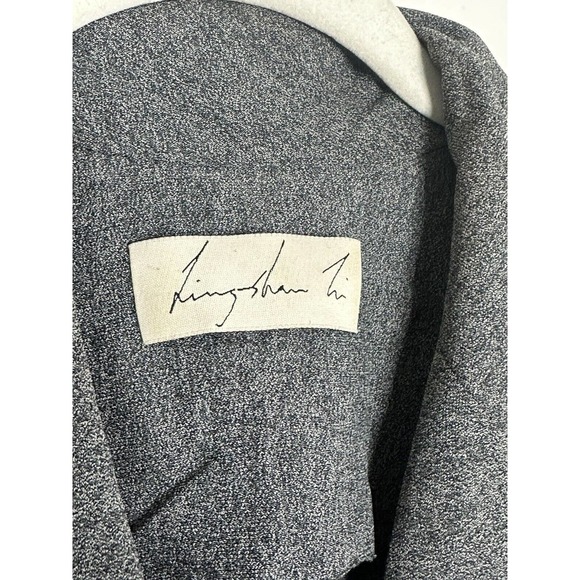 Ling-Shan Li Made In New York Gray Zip Front Long Sleeve Maxi Dress Size Large - Picture 3 of 7